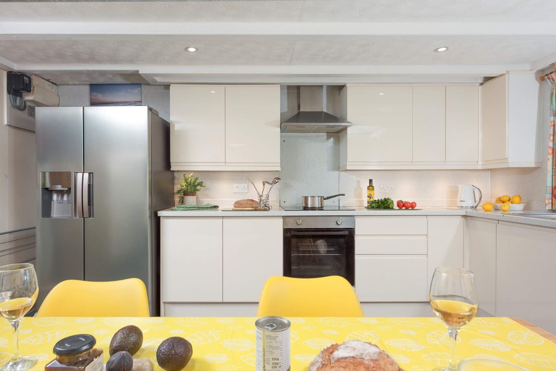 It is generously equipped, with plenty of worktop space.