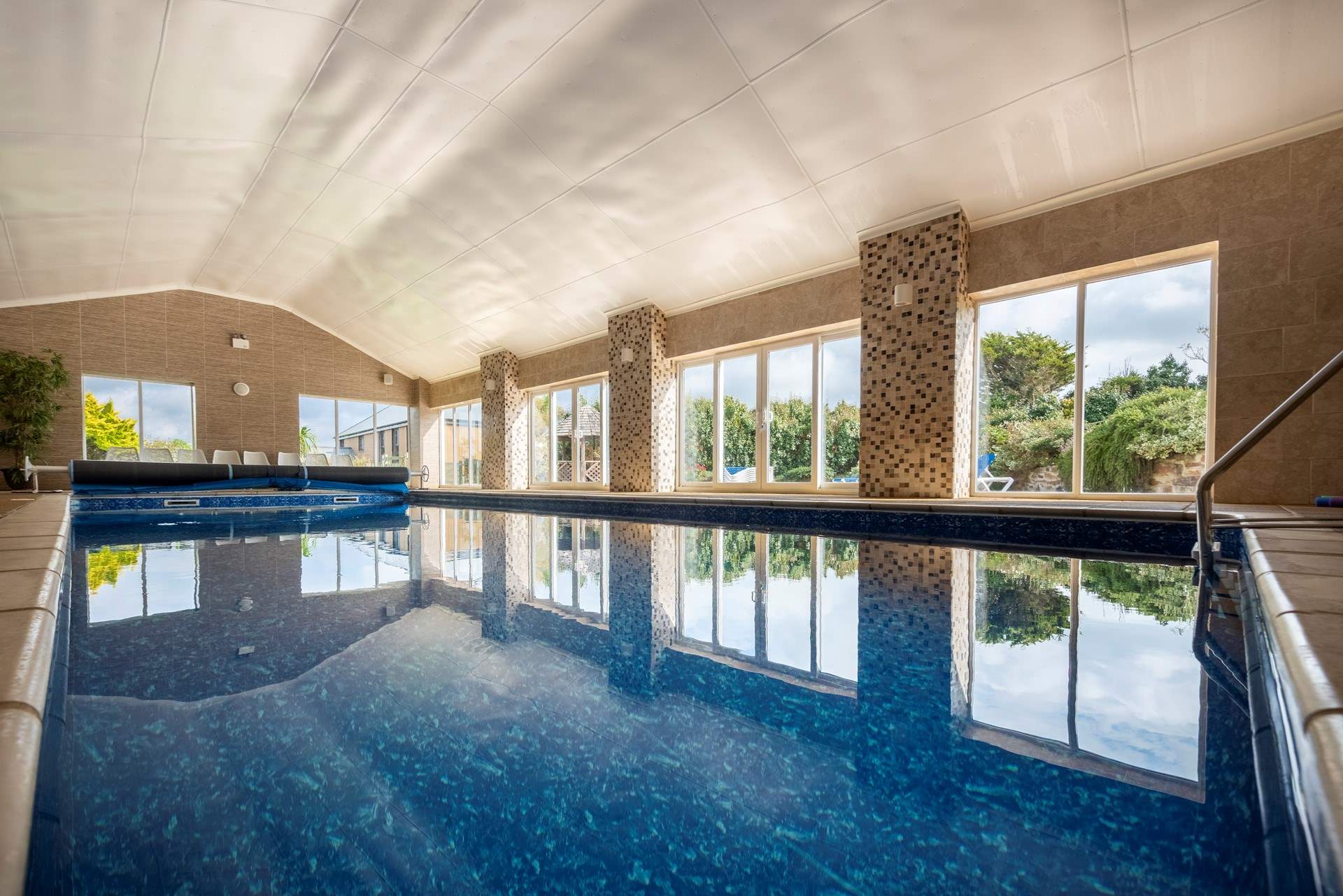 The indoor heated swimming pool is shared with three other cottages. Please supervise young children here. 