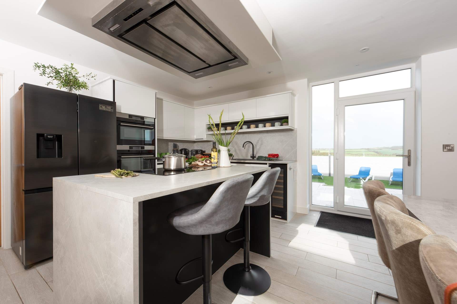 The elegant and sophisticated kitchen.