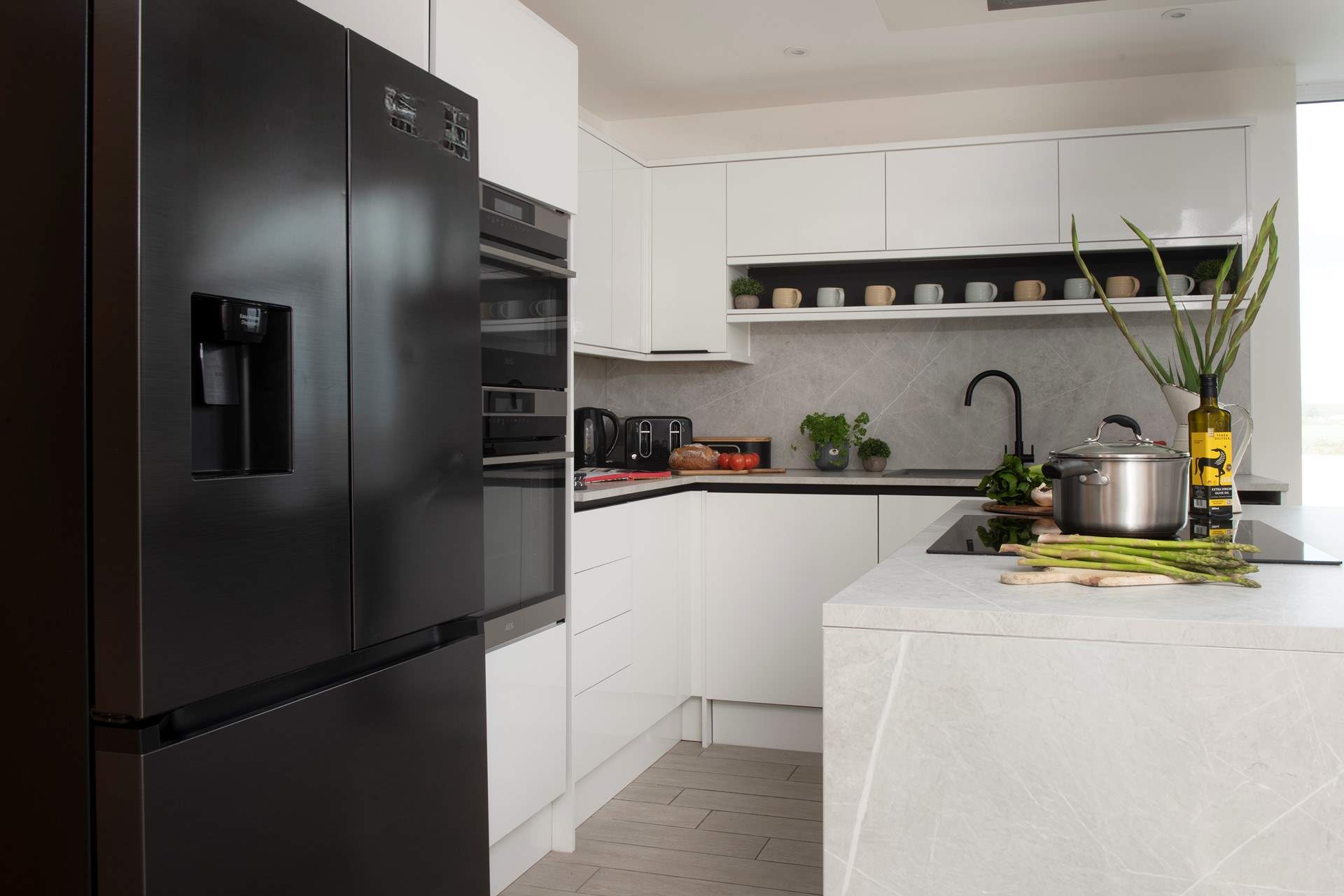 The American fridge/freezer is ideal for holiday treats.