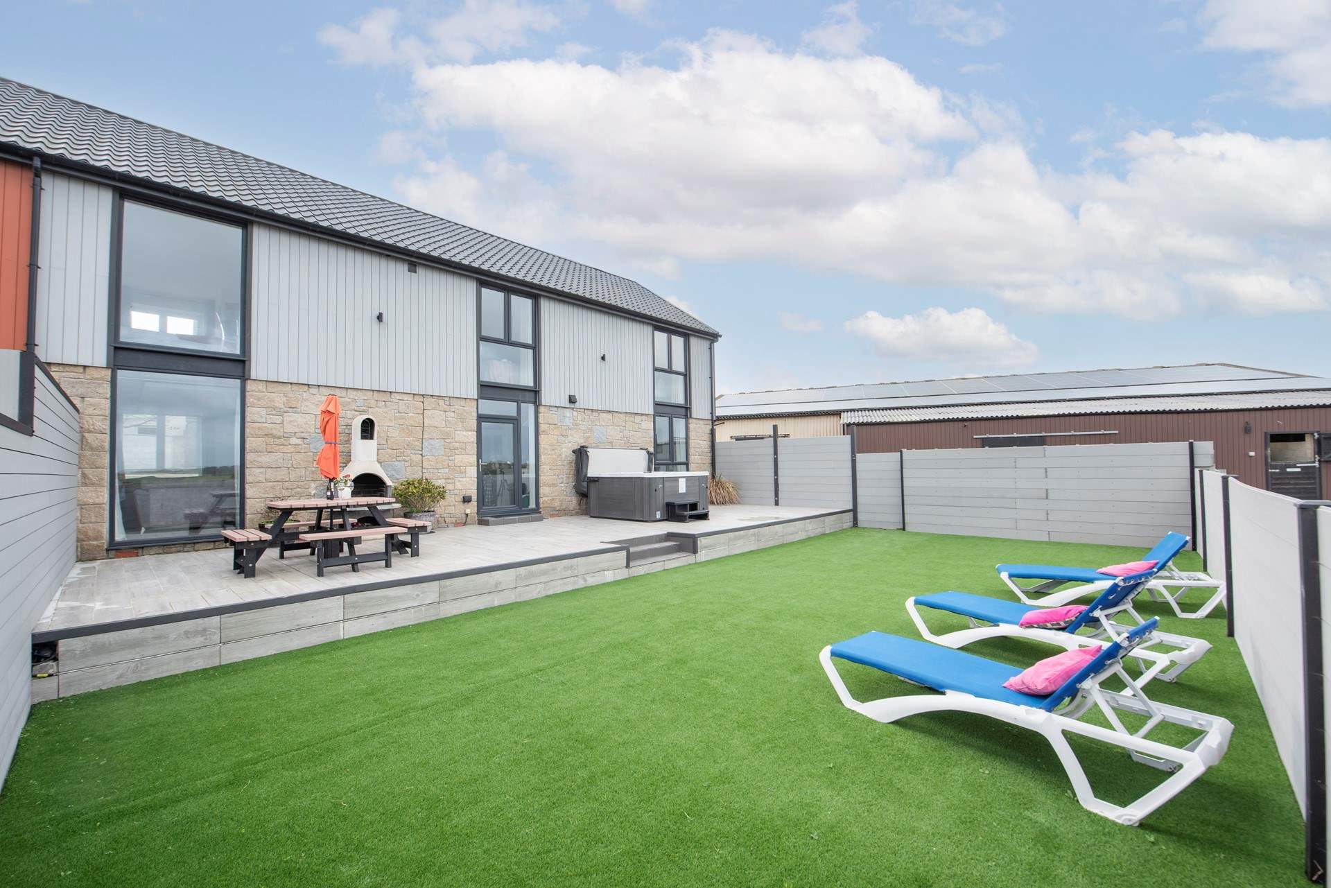 Secure and enclosed, but do take care on the raised section. 