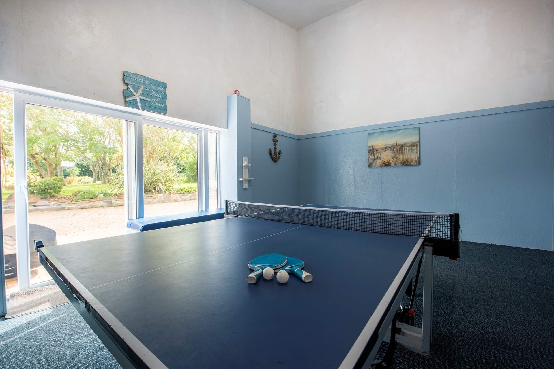 The table-tennis room.