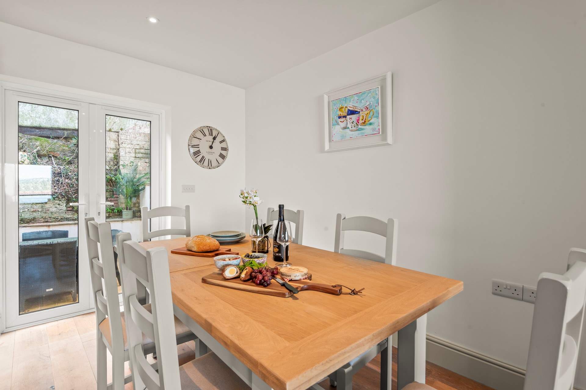 The dining-area leads out into the courtyard.