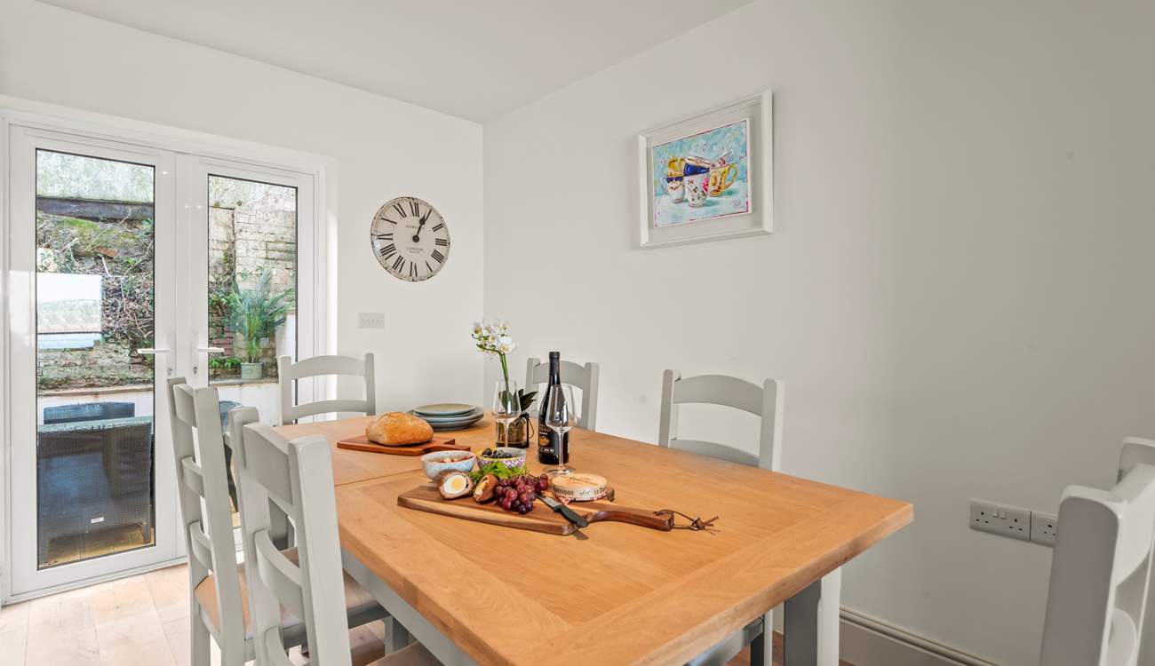 The dining-area leads out into the courtyard.