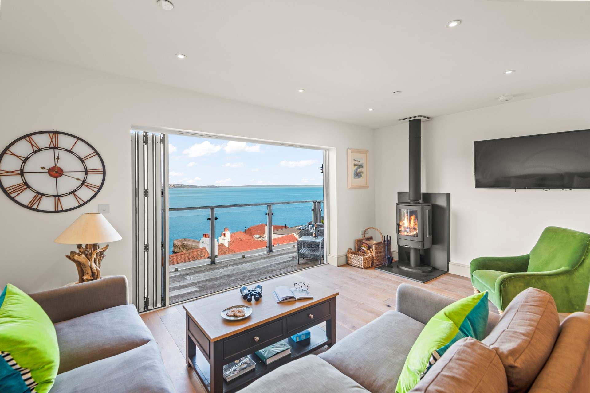 The living-room offers the most stunning views out to sea and beyond.