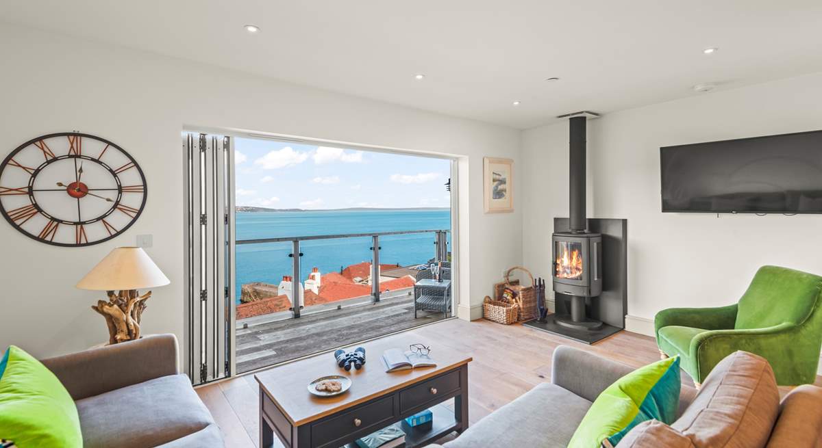 The living-room offers the most stunning views out to sea and beyond.