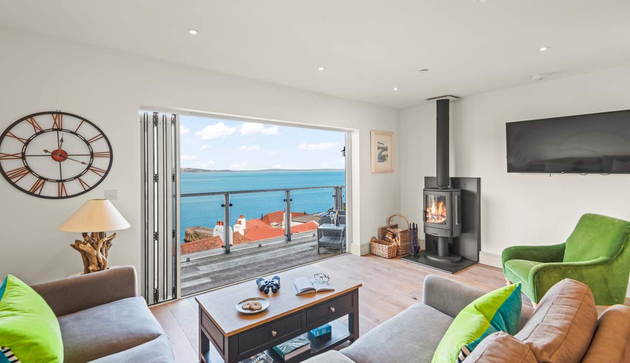 The living-room offers the most stunning views out to sea and beyond.