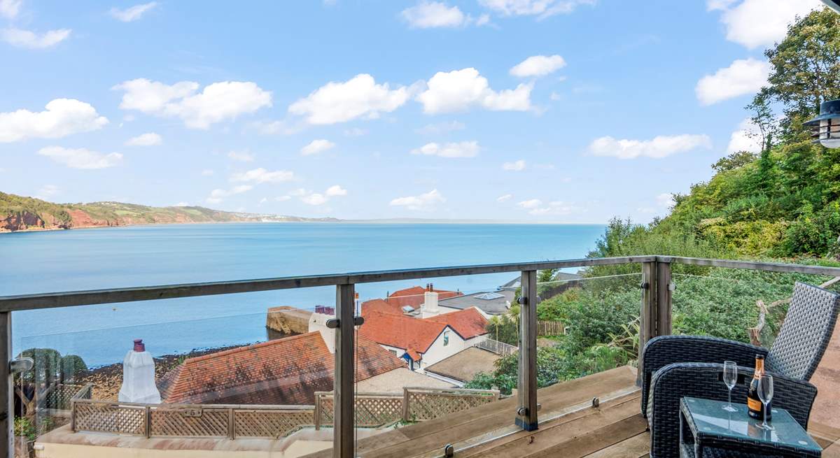 A glass of something sparkling and a sea view, what more could you wish for on a sunny day in Devon.