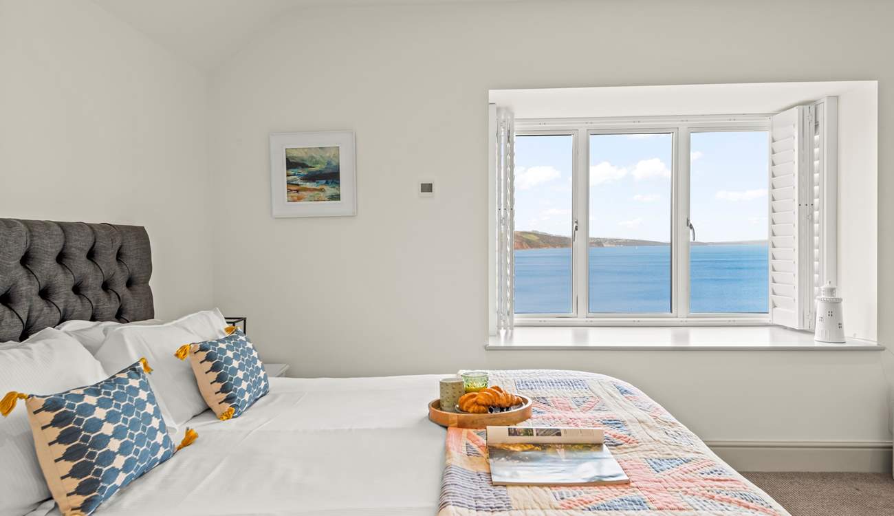 One of the glorious bedrooms. What a view to wake up to.