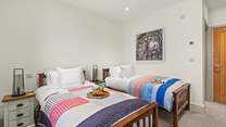 Bedroom 3 is home to these very cute, yet robust, twin beds.