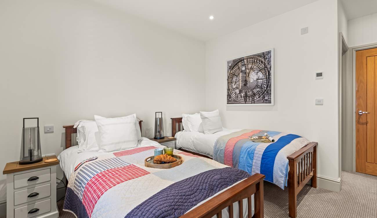 Bedroom 3 is home to these very cute, yet robust, twin beds.