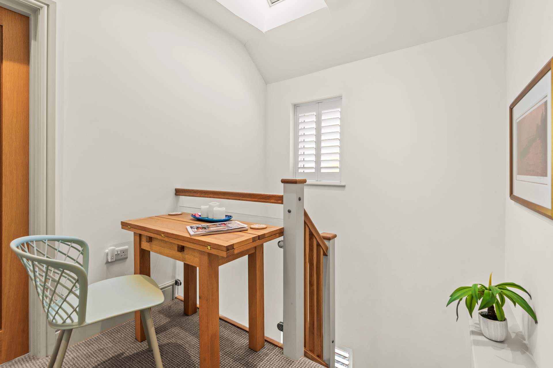 The hallway links both bedroom 2 and bedroom 3 on the second floor. It also offers a nice space to send those important emails.