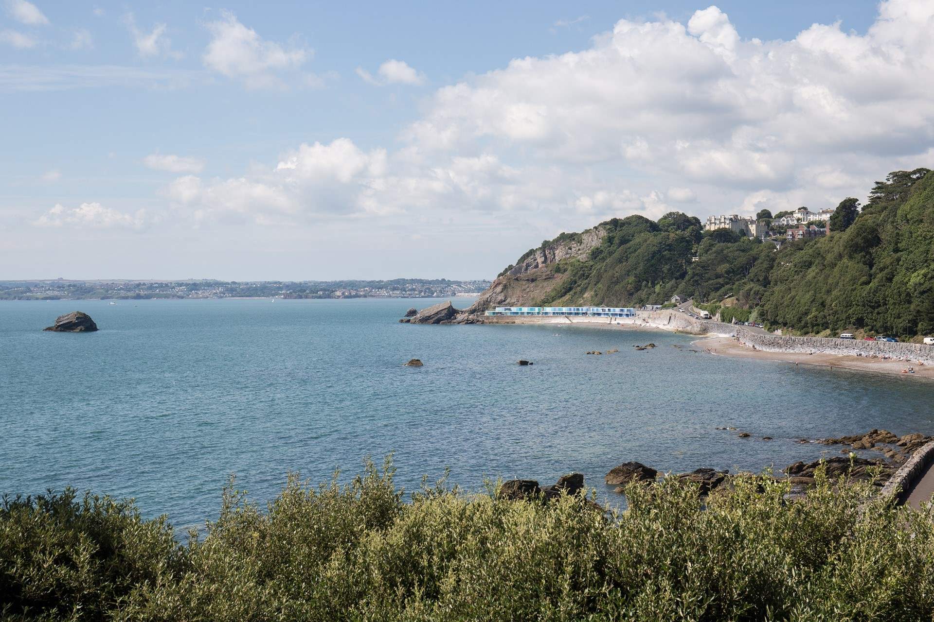 The blue flag beach at Meadfoot. One of the many stunning beaches and coves which can be enjoyed along this glorious coastline.