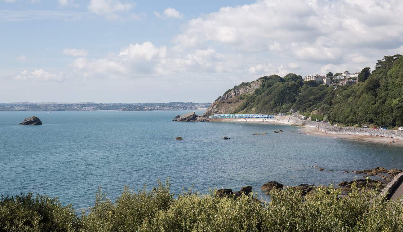 The blue flag beach at Meadfoot. One of the many stunning beaches and coves which can be enjoyed along this glorious coastline.