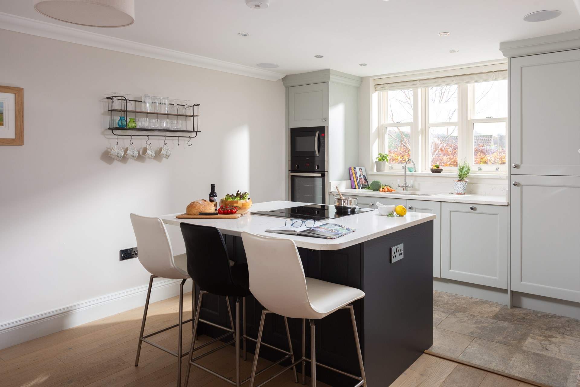 Take a front row view of the chef's activities. 