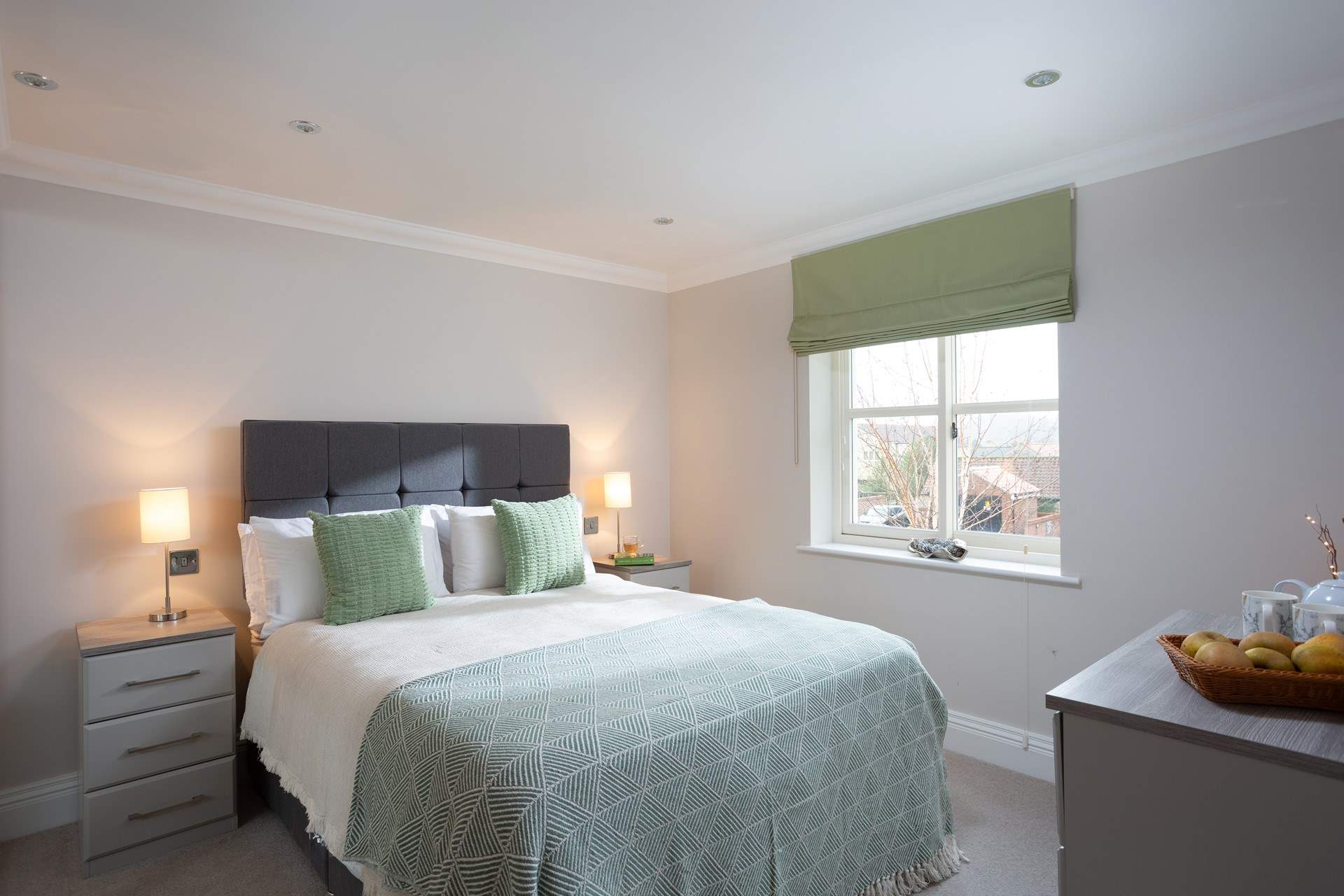 The double bedroom on the first floor is a relaxing space.