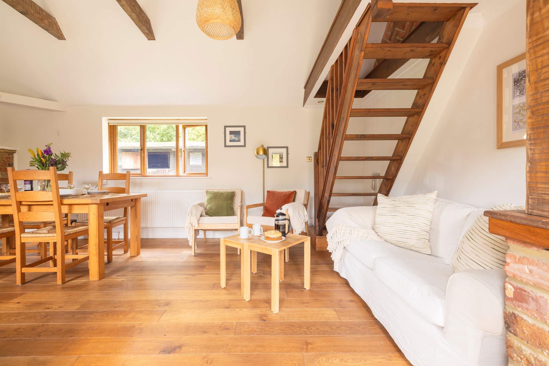 Please note that there is no access to the first floor from the stairs in the living area. All the accommodation is on the ground floor. 