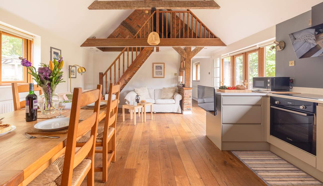 The open plan living area makes this a sociable space for friends and family to enjoy.