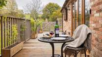 The private deck-area is a nice spot to relax. 