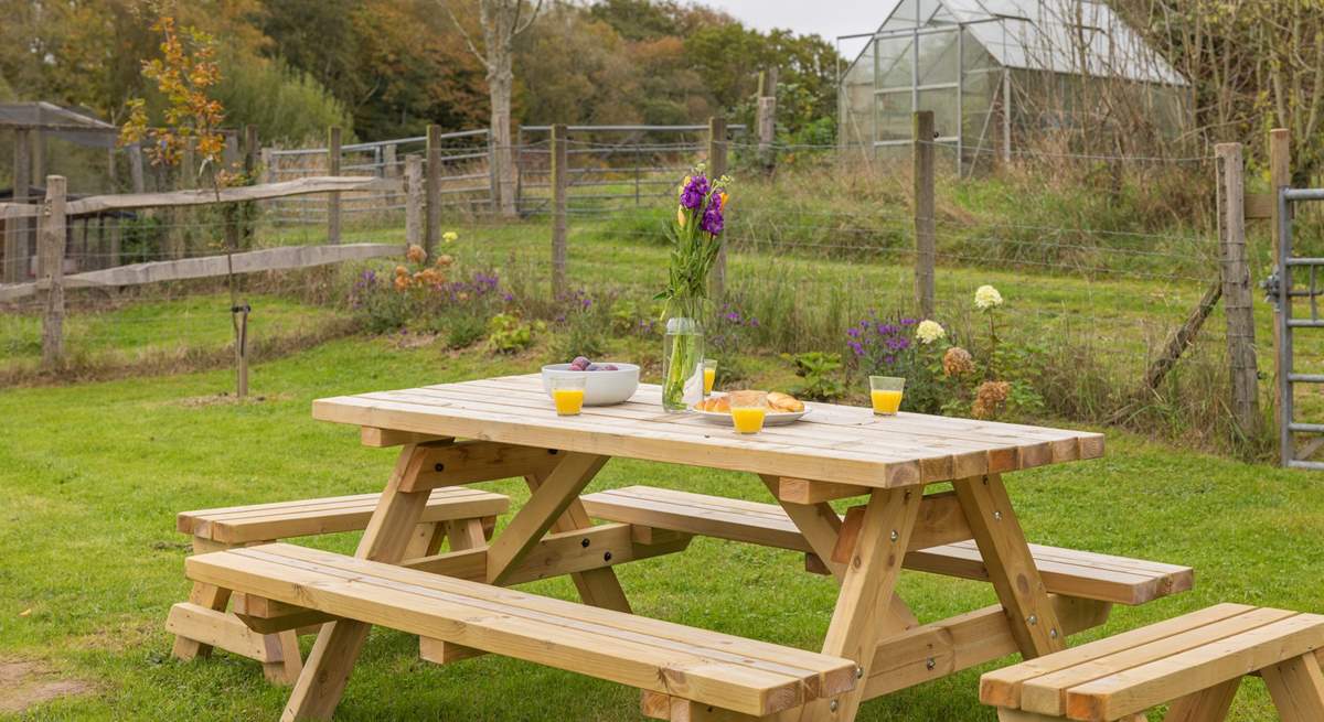 The garden in front of of the annexe is not accessible to guests, however there is this lovely private garden with picnic bench.