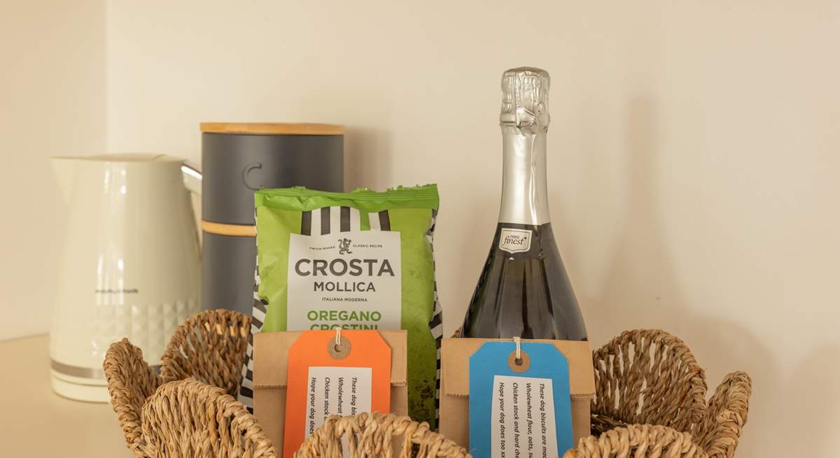 A lovely welcome hamper awaits which includes home-made treats for your four-legged friends.