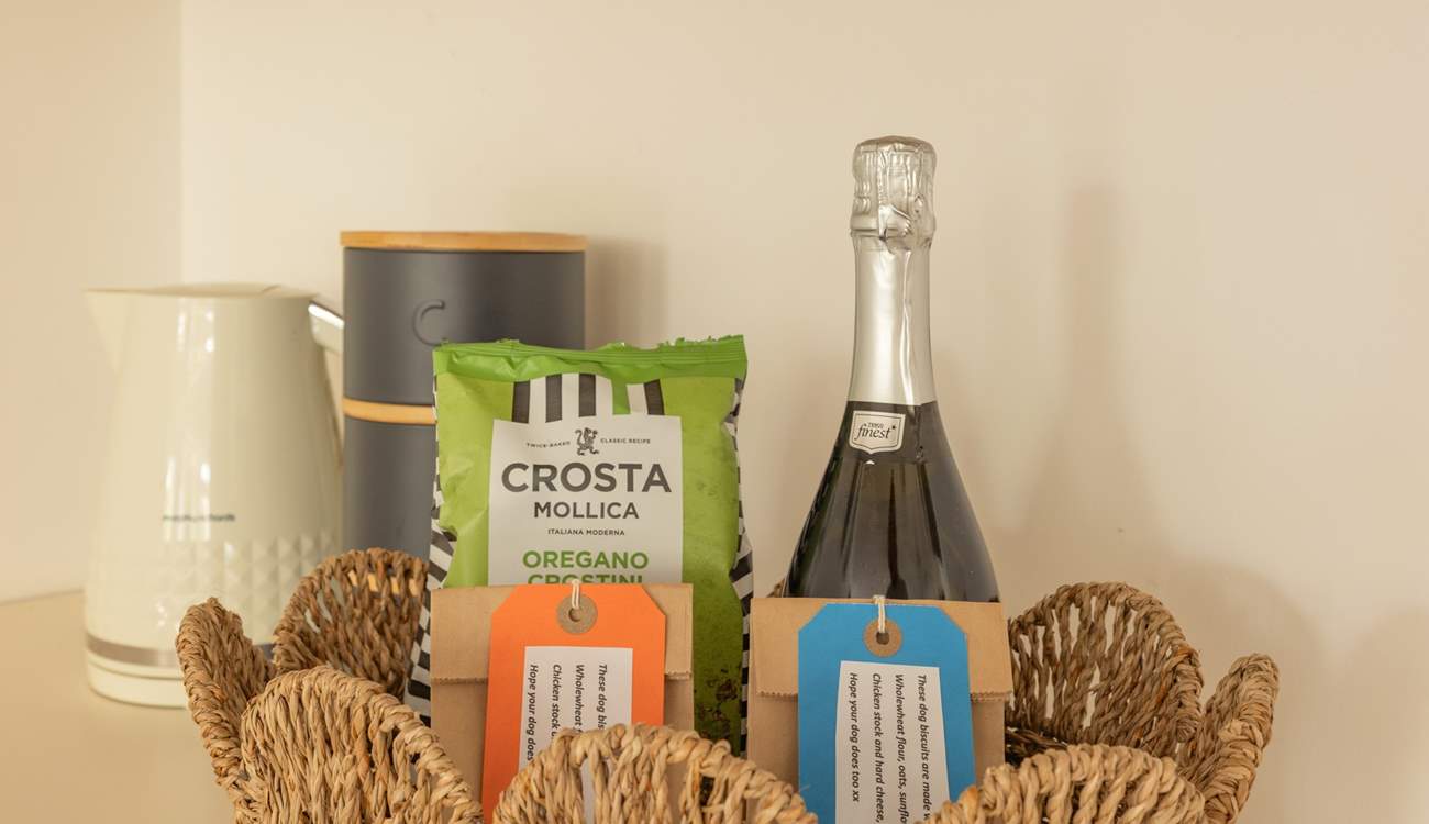 A lovely welcome hamper awaits which includes home-made treats for your four-legged friends.