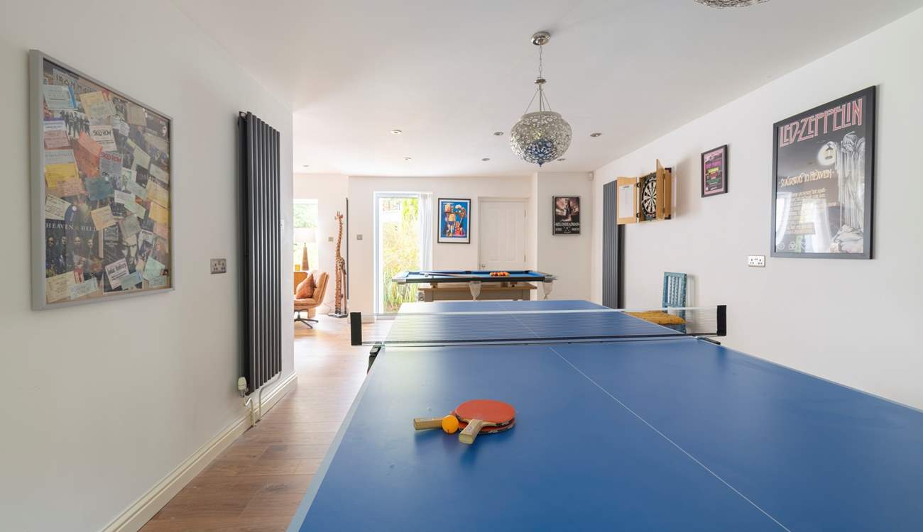 Head to the games-area for a game of darts, pool or table-tennis.