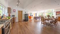 The open plan living area makes this holiday home a great space for entertaining.