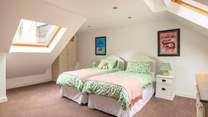 The spacious twin room.