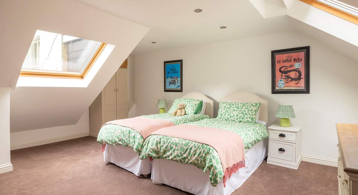 The spacious twin room.