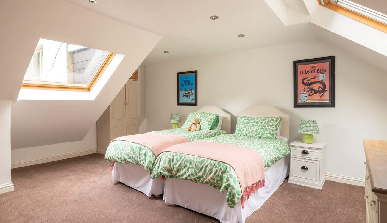 The spacious twin room.