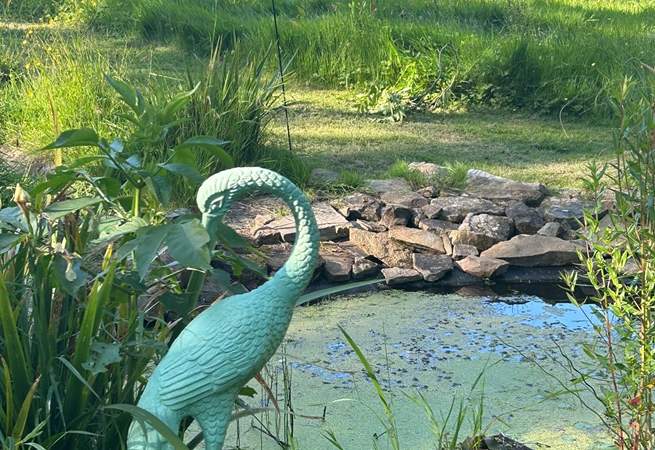 Listen to the sounds of mother nature by the pond.