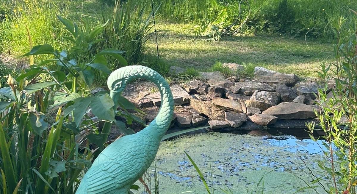 Listen to the sounds of mother nature by the pond.