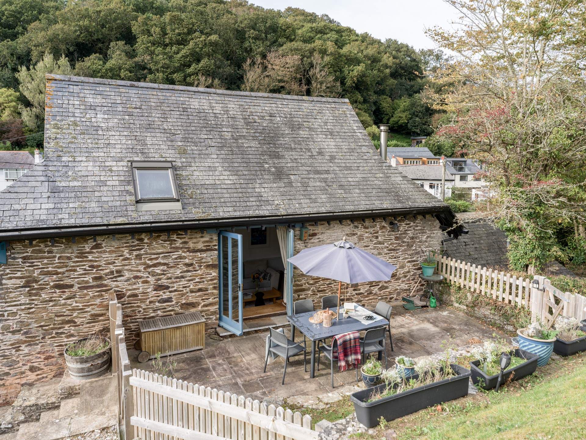 Enjoy al fresco dining on the patio.