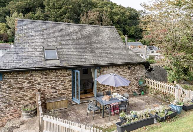 Enjoy al fresco dining on the patio.