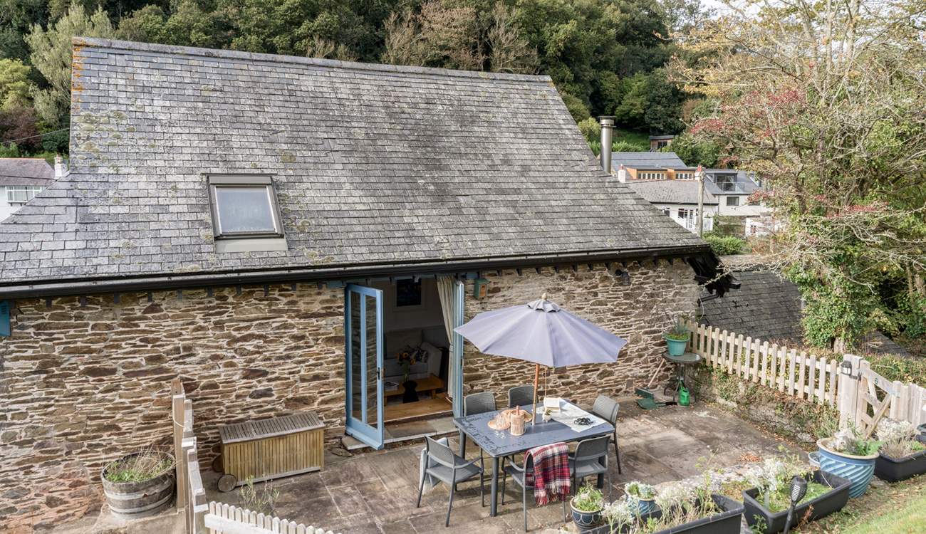 Enjoy al fresco dining on the patio.