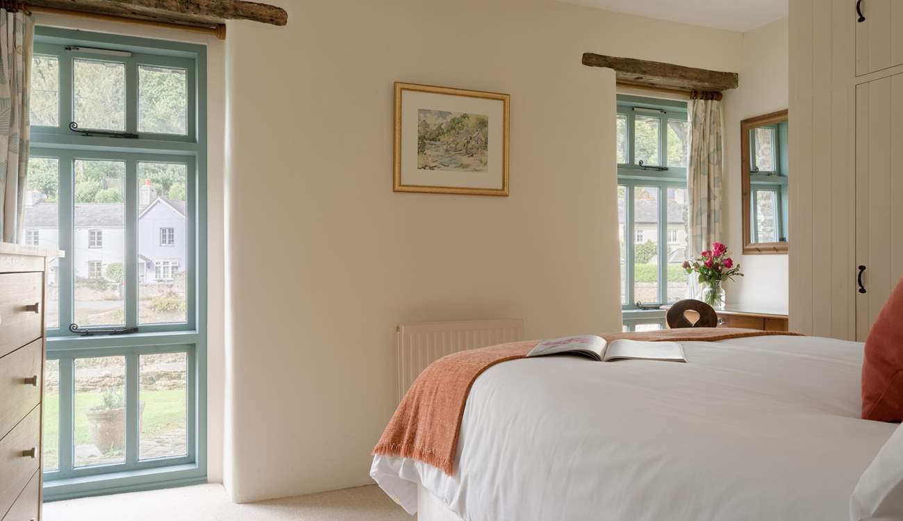 The floor to ceiling windows let the light in and provide a lovely view whilst enjoying breakfast in bed.