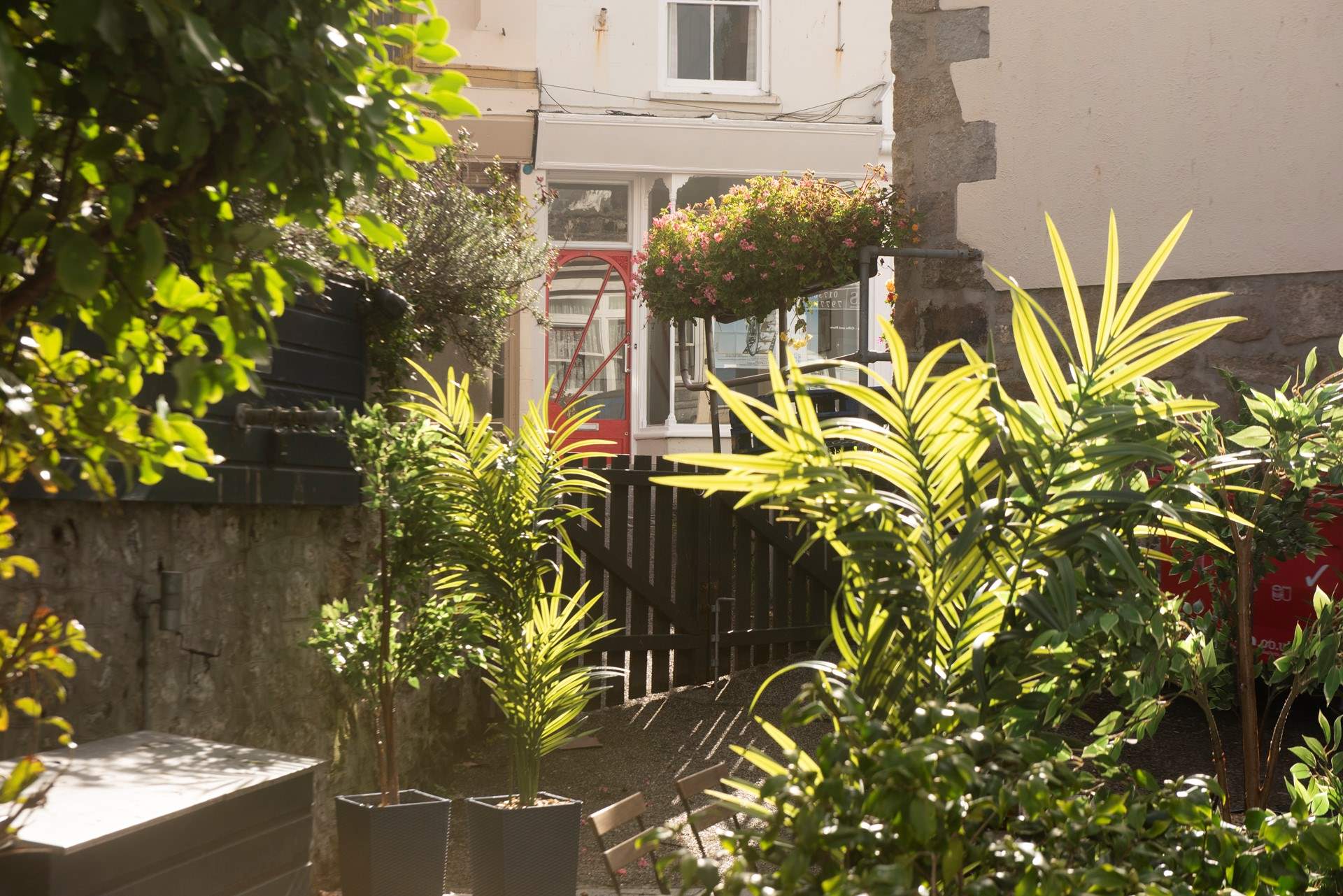 The property is accessed behind a gate, if travelling by car you can pull up here to unload then park in the nearby public car park.