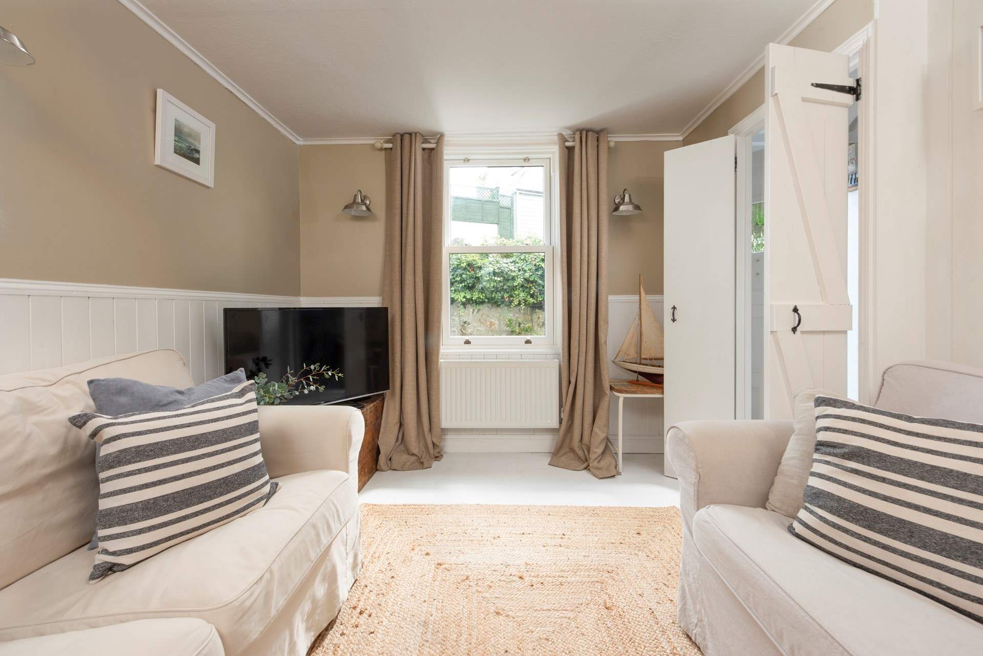 A welcoming space with timeless charm and natural textures.