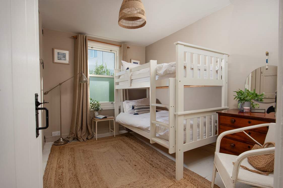 Bedroom 2 has sweet bunk-beds - perfect for little guests.