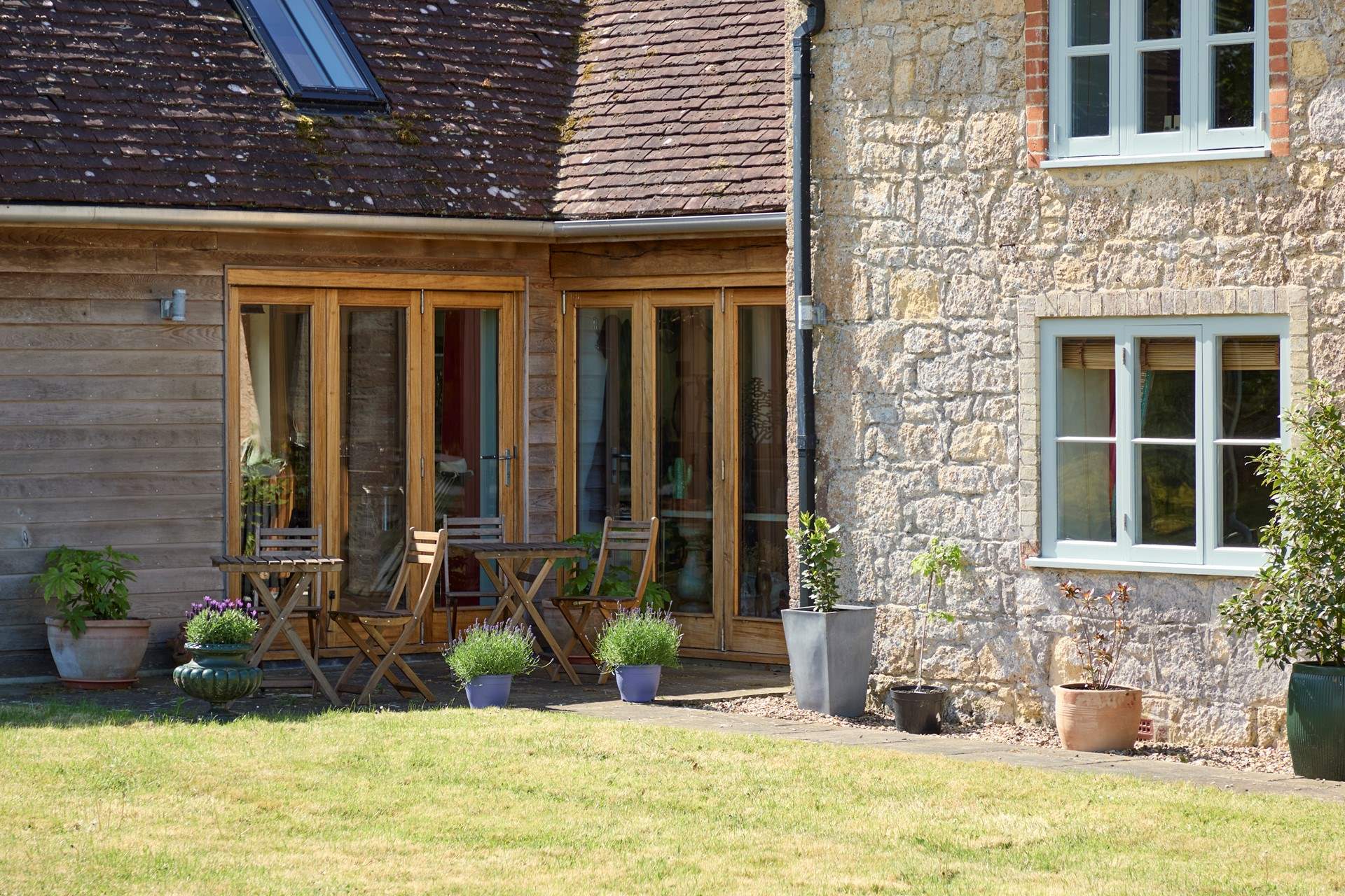 The garden offers a choice of sunny and shady areas to suit everyone.