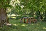 Watch the little ones playing on the rope swing while enjoying your morning coffee.