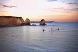 Freshwater Bay in West Wight is renowned for clear waters and spectacular scenery. 
