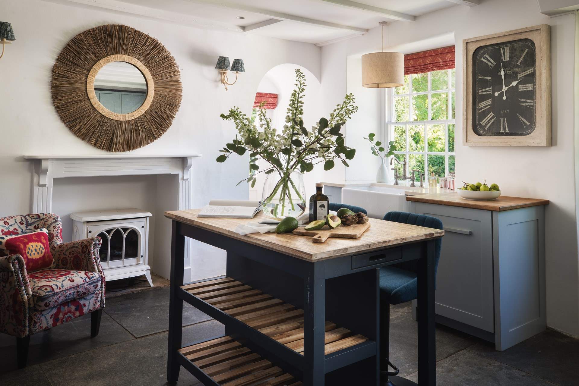 Want to keep the chef company, well pull up a chair by the wood-burner and chill!