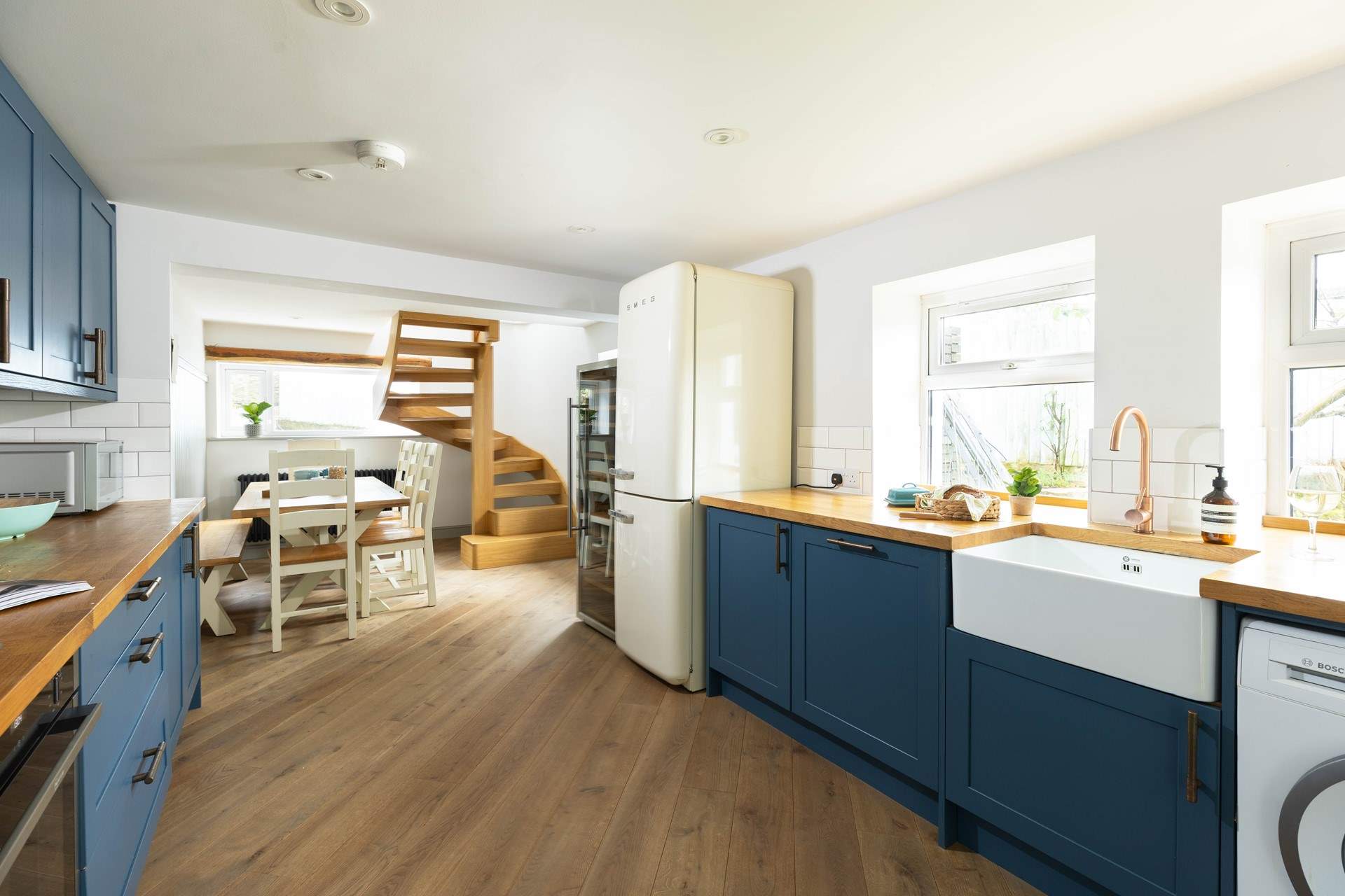 The kitchen/diner is a great space to spend time together, the stairs lead to the main bedroom and shower-room. 
