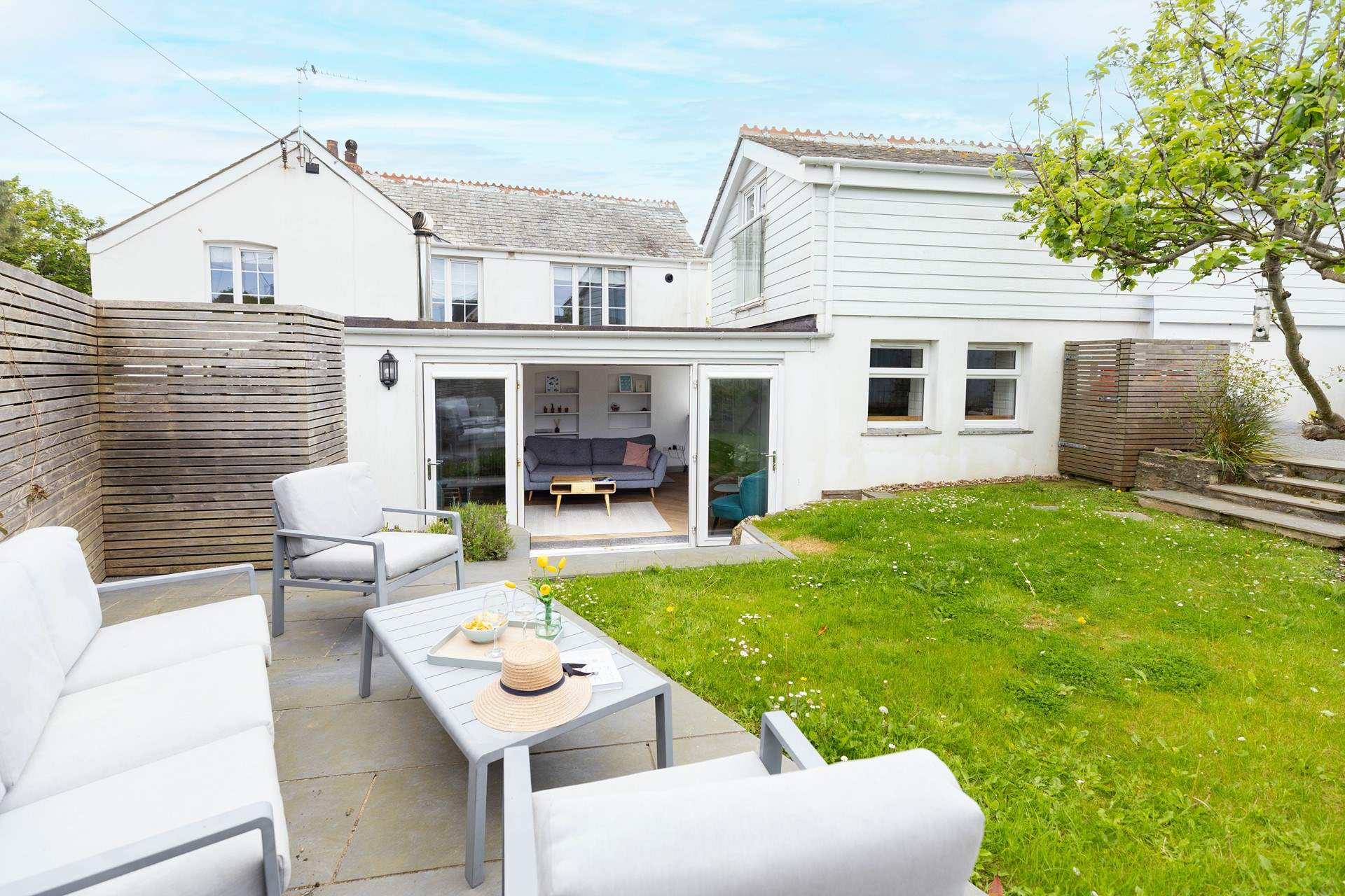 Seaview Cottage overlooks the garden. 