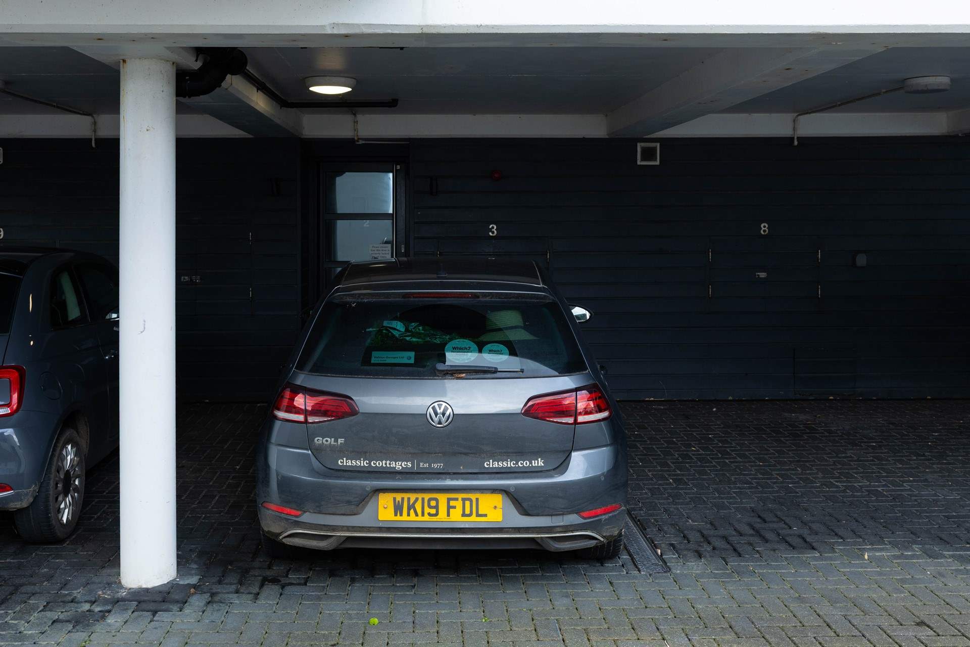 The private car parking space. 