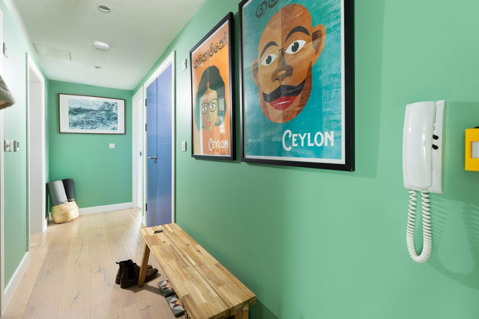 The entrance hall sets the vibe for your surfside getaway. 