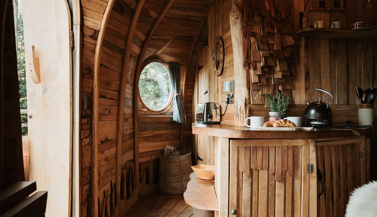 Earthy tones create a sense of calm from the moment you arrive.

