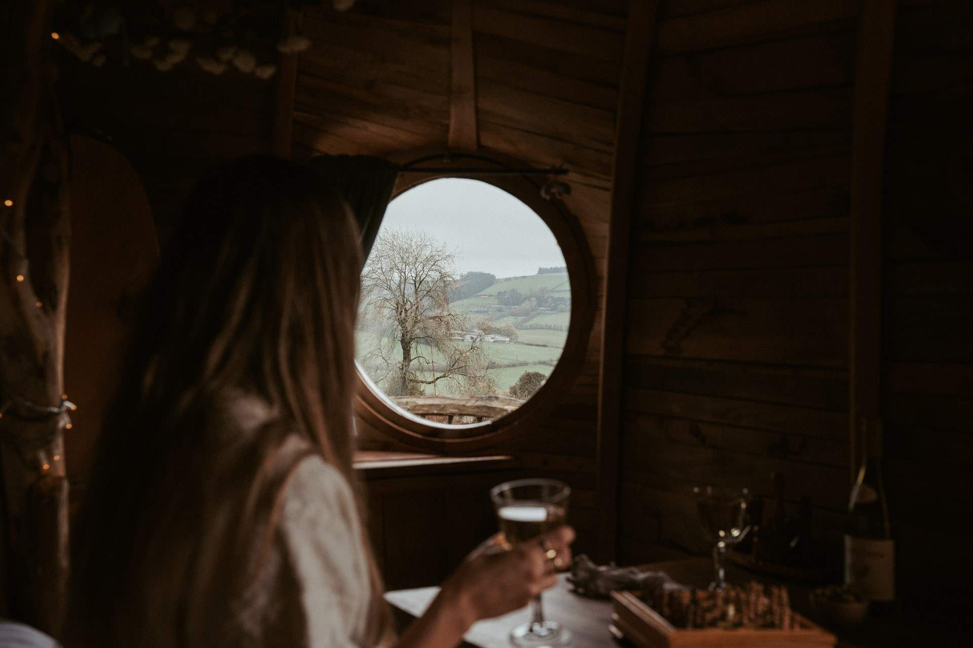 Gaze out over the fields as the sun dips below the rolling hills.